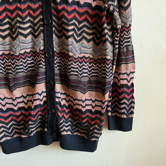 M Missoni Multicolor Chevron Zigzag Pattern Long Cardigan Sweater - Picture 4 of 8